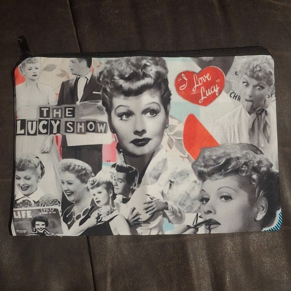 I Love Lucy Canvas Zippered Makeup Cosmetic Pouch